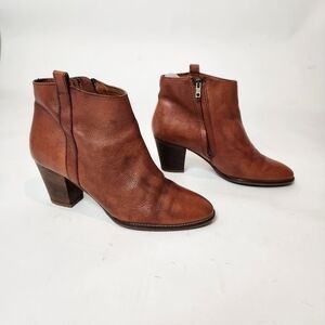 Madewell The Billie Stacked Heel Leather Boot in Size 8